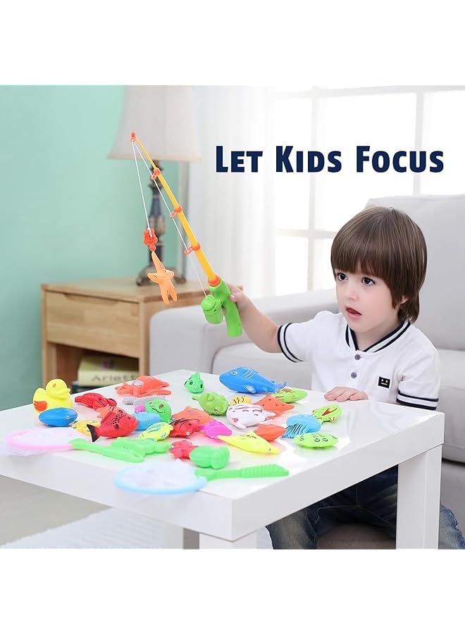 إيروريكس مجموعة ألعاب صيد السمك المغناطيسية للأطفال، طاولة مائية، حوض استحمام، لعبة حفلات للأطفال مع شبكة وقضيب - Image 4