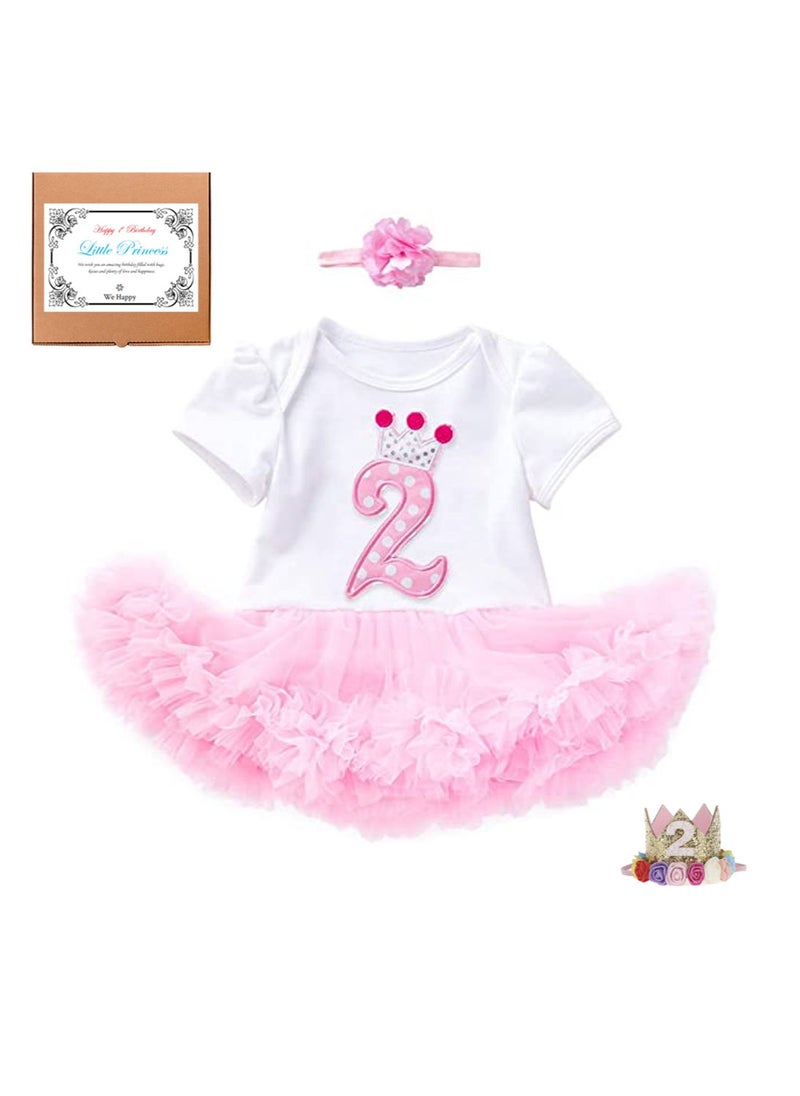 We Happy 4-Piece 2nd Birthday Baby Girls Dress Princess Costume  - Image 1