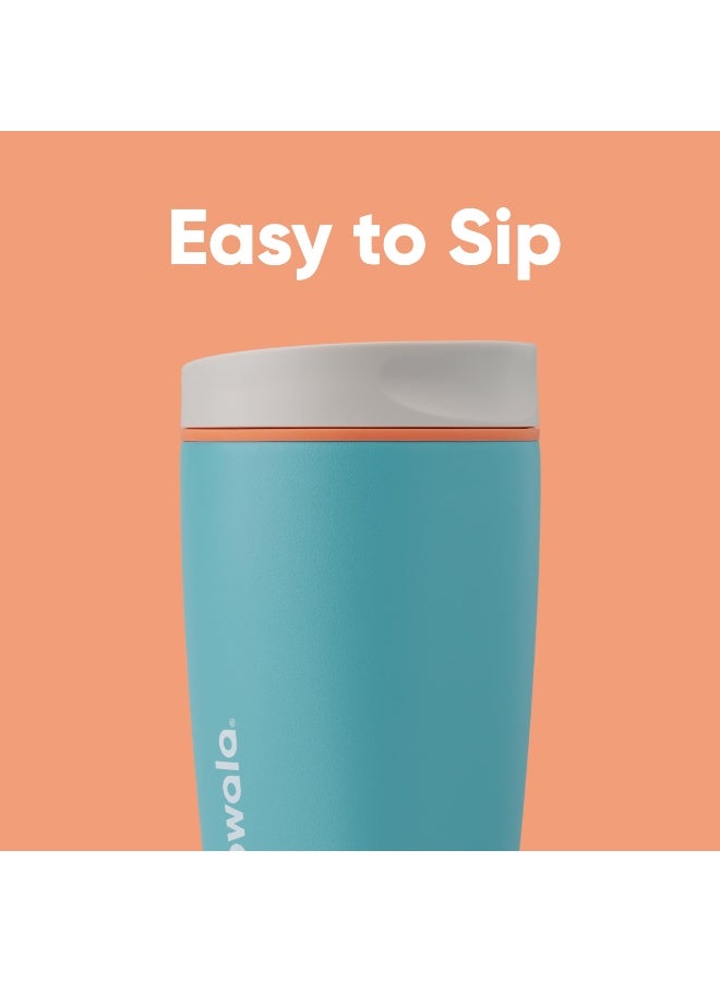 Owala Travel Coffee Mug - 12oz Vacuum Insulated Tumbler, Leak-Proof Lid, Reusable Cup for Office, Commute, Outdoor, Keeps Drinks Hot/Cold, Turquoise - Image 3