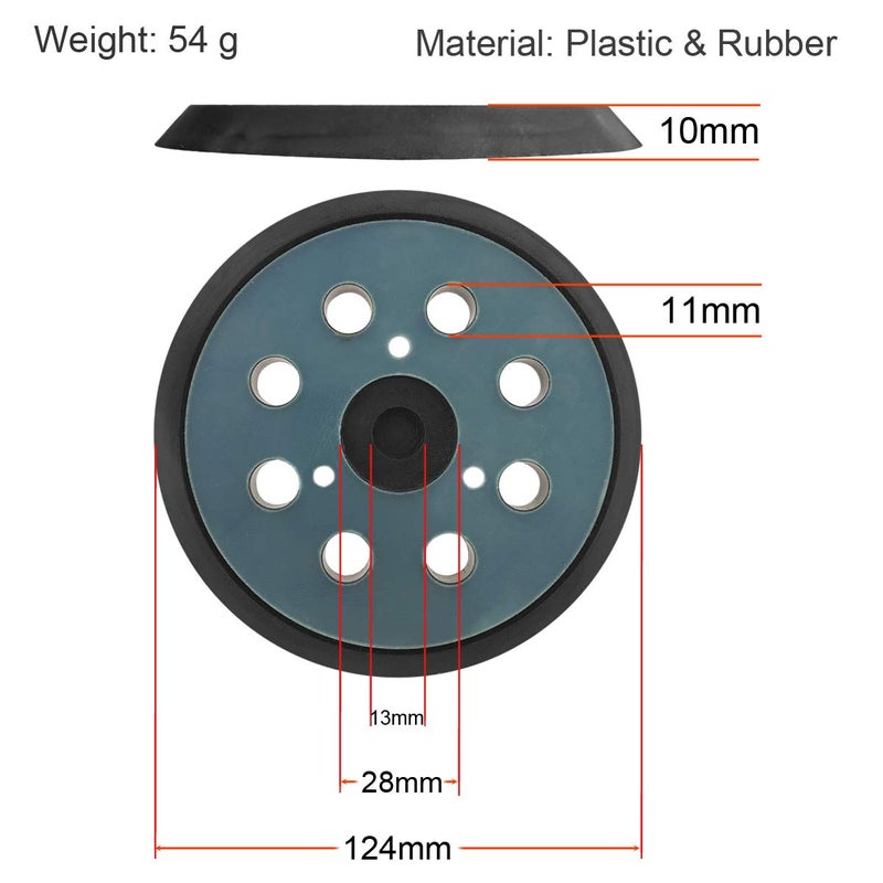 M-jump 5 inch 8 Hole Sander Hook and Loop Replacement Pad For DeWalt DW420, DW421, Dw423, DW426, D26451, D26453 Orbital Sander - Image 2