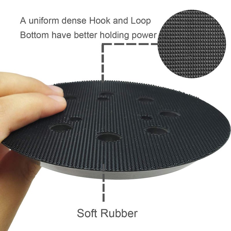 M-jump 5 inch 8 Hole Sander Hook and Loop Replacement Pad For DeWalt DW420, DW421, Dw423, DW426, D26451, D26453 Orbital Sander - Image 3
