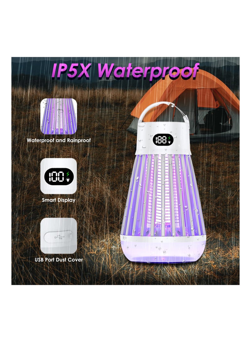 SYOSI Bug Zapper, Indoor Outdoor Mosquito Zapper, 2000V High Powered Electric Mosquito Killer with Storage Box, Waterproof, Rechargeable UV LED, Fly Insect Zapper Light, for Home Kitchen Patio Camping - Image 4