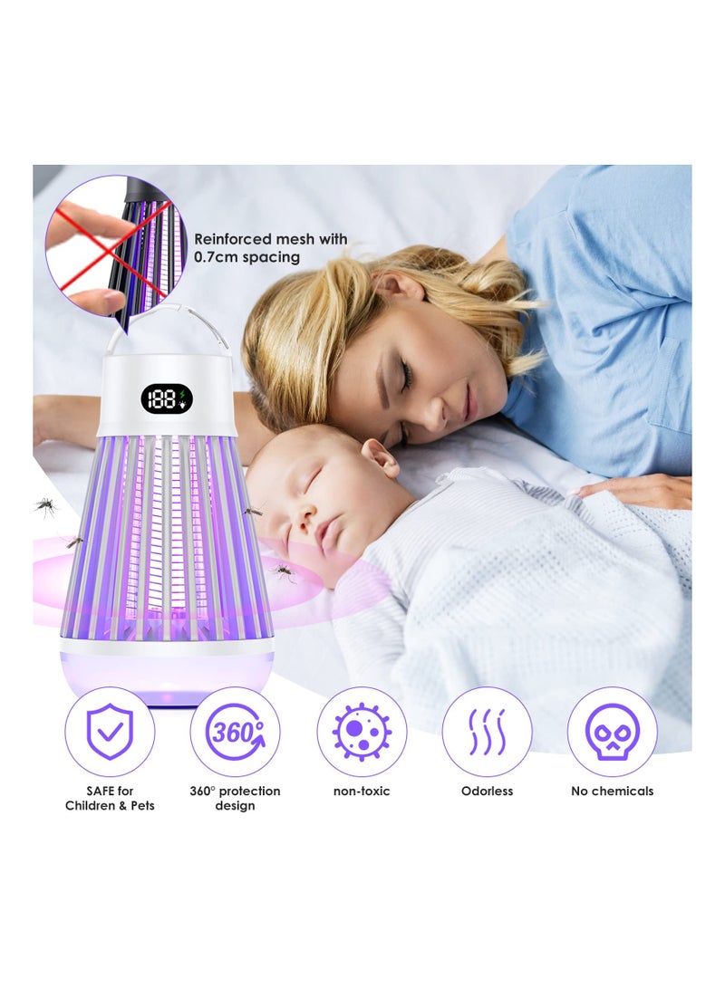 SYOSI Bug Zapper, Indoor Outdoor Mosquito Zapper, 2000V High Powered Electric Mosquito Killer with Storage Box, Waterproof, Rechargeable UV LED, Fly Insect Zapper Light, for Home Kitchen Patio Camping - Image 2