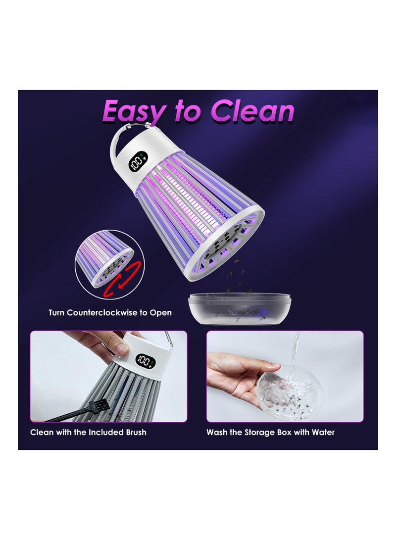 SYOSI Bug Zapper, Indoor Outdoor Mosquito Zapper, 2000V High Powered Electric Mosquito Killer with Storage Box, Waterproof, Rechargeable UV LED, Fly Insect Zapper Light, for Home Kitchen Patio Camping - Image 5