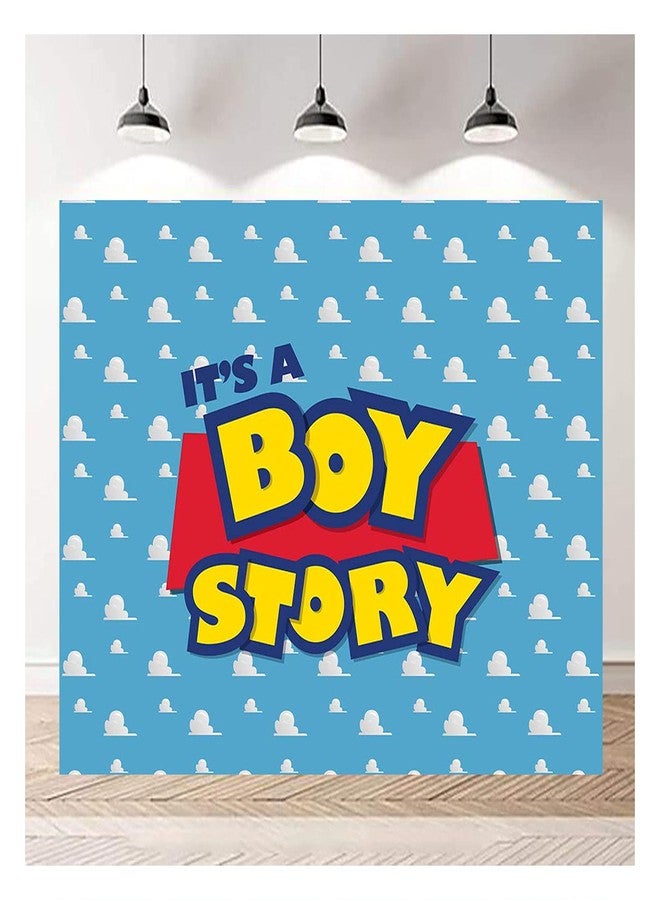 XLL Cartoon Boy It's a Boy Story Photography Backdrop Birthday Party Photo Background Blue Sky White Clouds Photography Backdrops Baby Shower Kids Hero Photo Booth Studio Props 7x5ft - Image 3