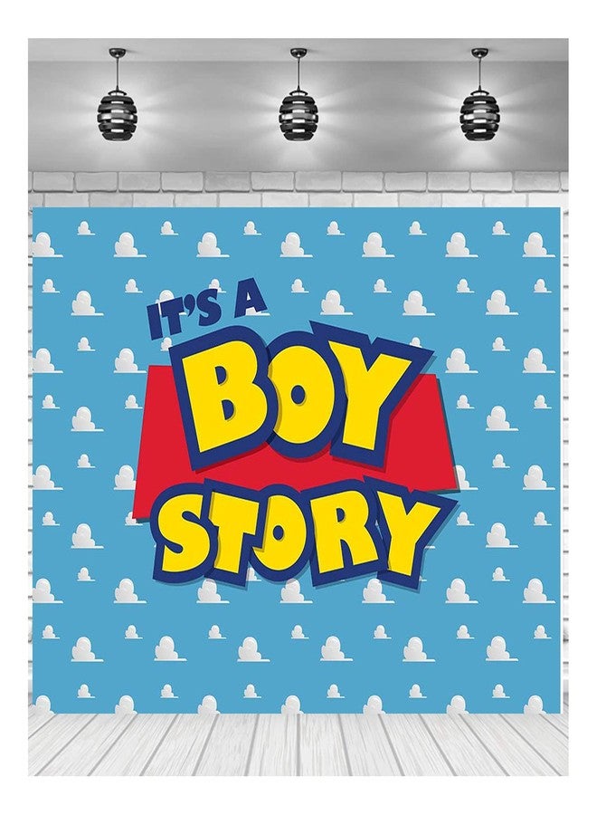 XLL Cartoon Boy It's a Boy Story Photography Backdrop Birthday Party Photo Background Blue Sky White Clouds Photography Backdrops Baby Shower Kids Hero Photo Booth Studio Props 7x5ft - Image 5