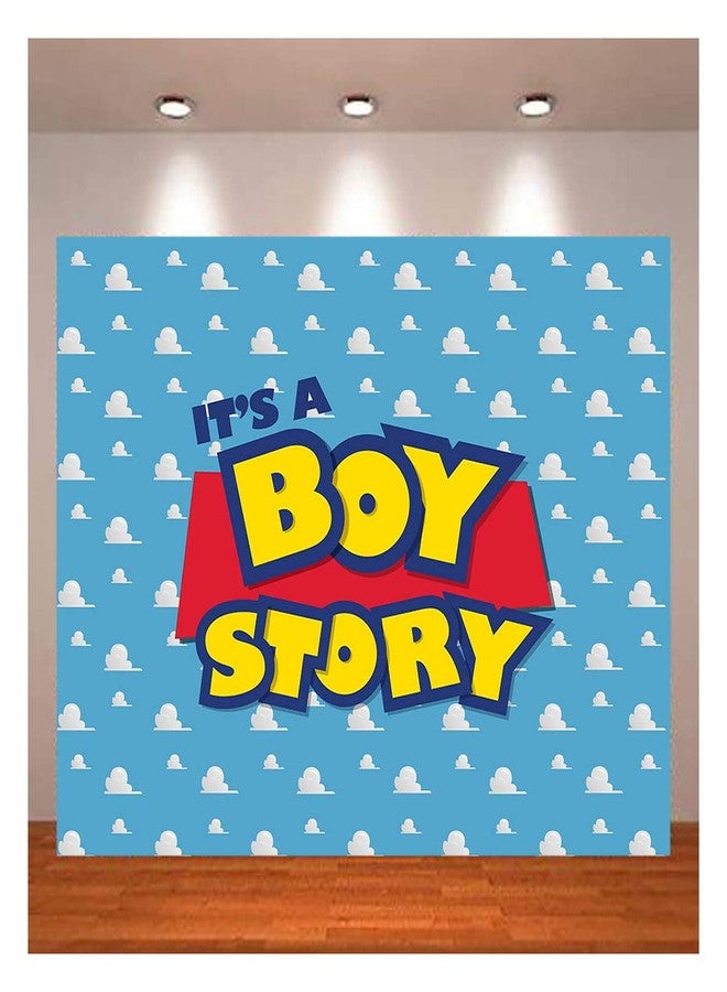 XLL Cartoon Boy It's a Boy Story Photography Backdrop Birthday Party Photo Background Blue Sky White Clouds Photography Backdrops Baby Shower Kids Hero Photo Booth Studio Props 7x5ft - Image 2