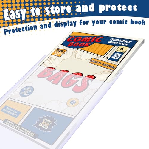 Leffis 100 Count Comic Book Bags, Current Size Comic Bags 7.2 X 10.5 inch Transparent Acid-Free and Reusable Comic Book Sleeves for Regular Comics - Image 3