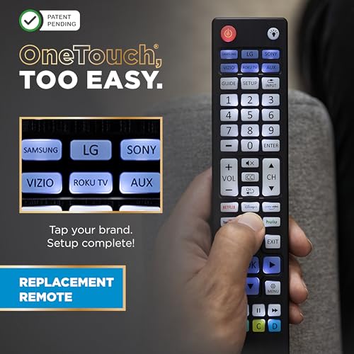 UltraPro Backlit OneTouch Universal Remote Control, Replacement TV Remote for Samsung, LG TV Remote, Vizio, Sony, Roku and More, Easiest Setup Ever U.S. Based Support 80830 - Image 3