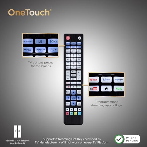 UltraPro Backlit OneTouch Universal Remote Control, Replacement TV Remote for Samsung, LG TV Remote, Vizio, Sony, Roku and More, Easiest Setup Ever U.S. Based Support 80830 - Image 5