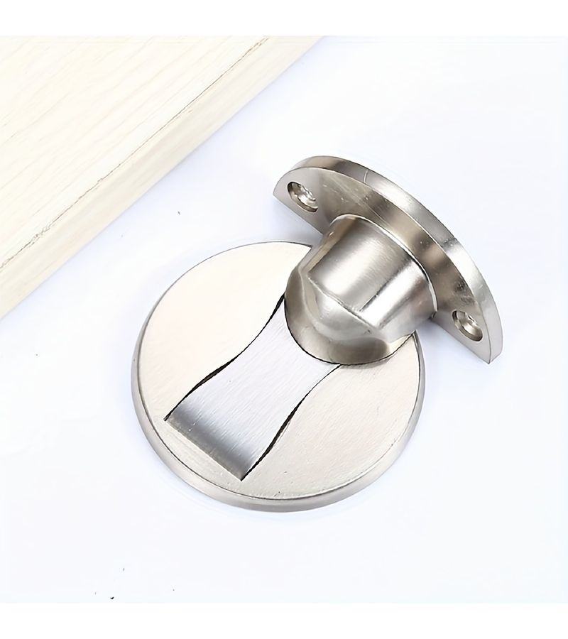 Grey Stainless Steel Magnetic Door Stopper With Two Installation Options - Image 5
