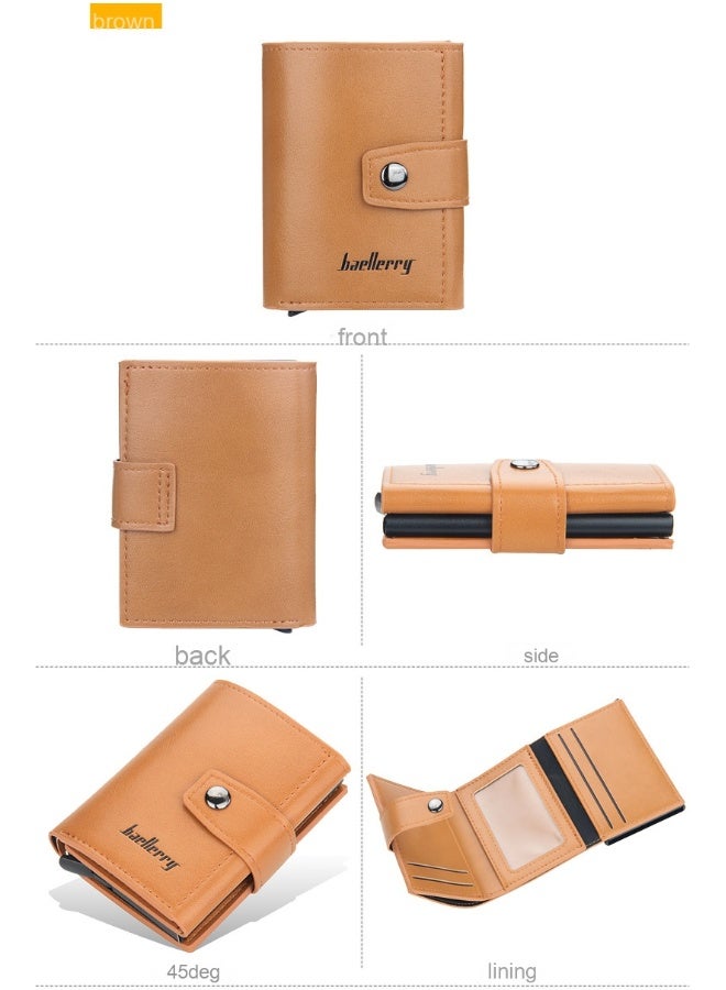 بايلليري حقيبة بطاقات للرجال علبة ألومنيوم مضادة للتشويش بخاصية متعددة الوظائف - حافظة بطاقات متعددة - Image 3