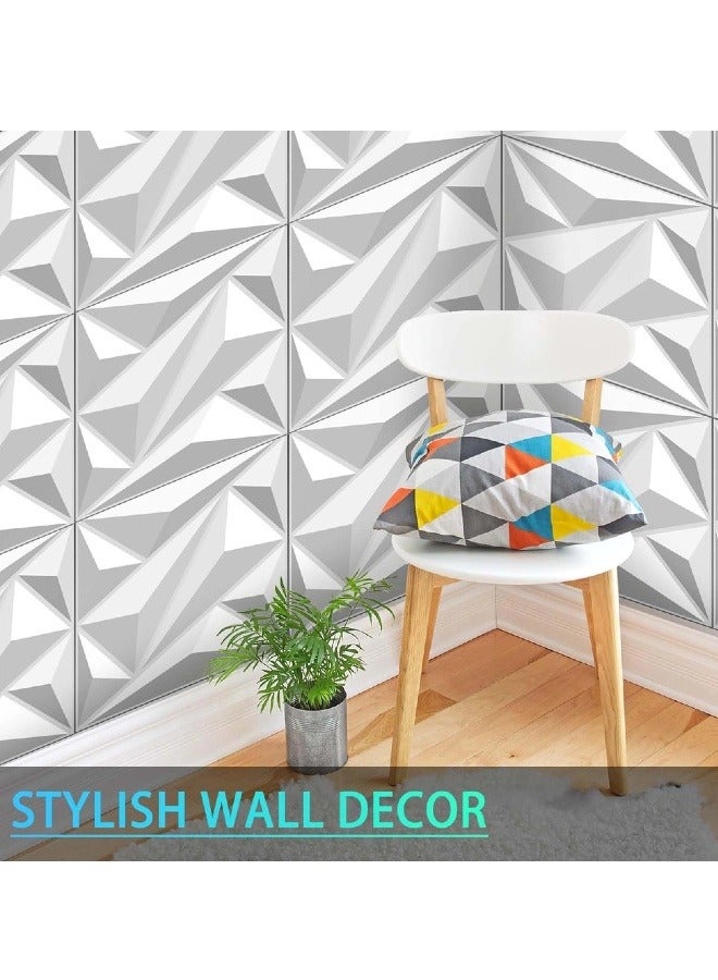 3D Wall Panel, Diamond Design, PVC Wall Panel, For Living Room, Bedroom, Hotel, Office Wall Decoration, 300*300mm Matt White