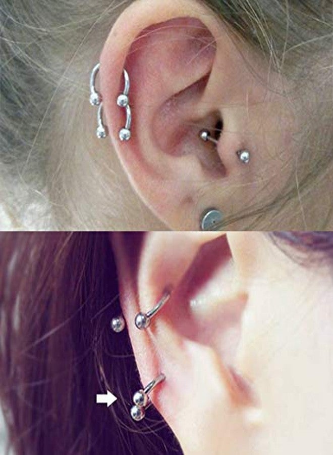 Longita Internally Threaded Septum Ring Silver Black Gold Septum Rings 16G Septum Piercing Surgical Steel Septum Jewelry Septum Nose Rings 16 Gauge Small Septum Ring Horseshoe with Replacement Balls - Image 5