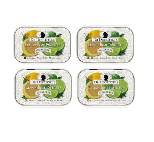 DOOLITTLE Dr Sugar Free Soft Fruit Pastilles for Voice and Throat Lemon Lime Flavor 212 Ounce Tin Approximately 25 Count Package 4 Pack - Image 2