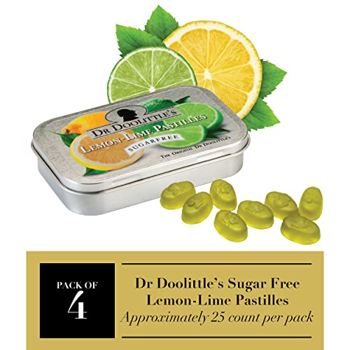 DOOLITTLE Dr Sugar Free Soft Fruit Pastilles for Voice and Throat Lemon Lime Flavor 212 Ounce Tin Approximately 25 Count Package 4 Pack - Image 5