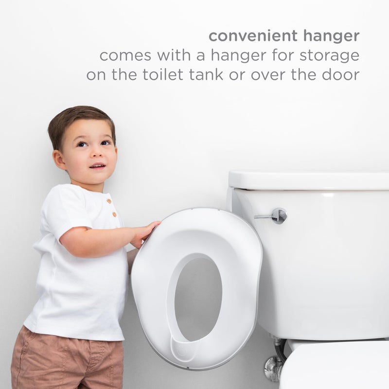 Ubbi Adjustable Toilet Trainer for Toddlers in Potty Training with Built-in Handles and Bonus Potty Hook for Easy Storage, Gray - Image 4