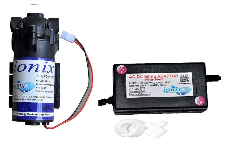 Ionix 75 GPD Ro Pump/RO Booster Motor with SMPS, 100% Copper Winding, Imported, Compatible with All RO Water purifiers - Image 1