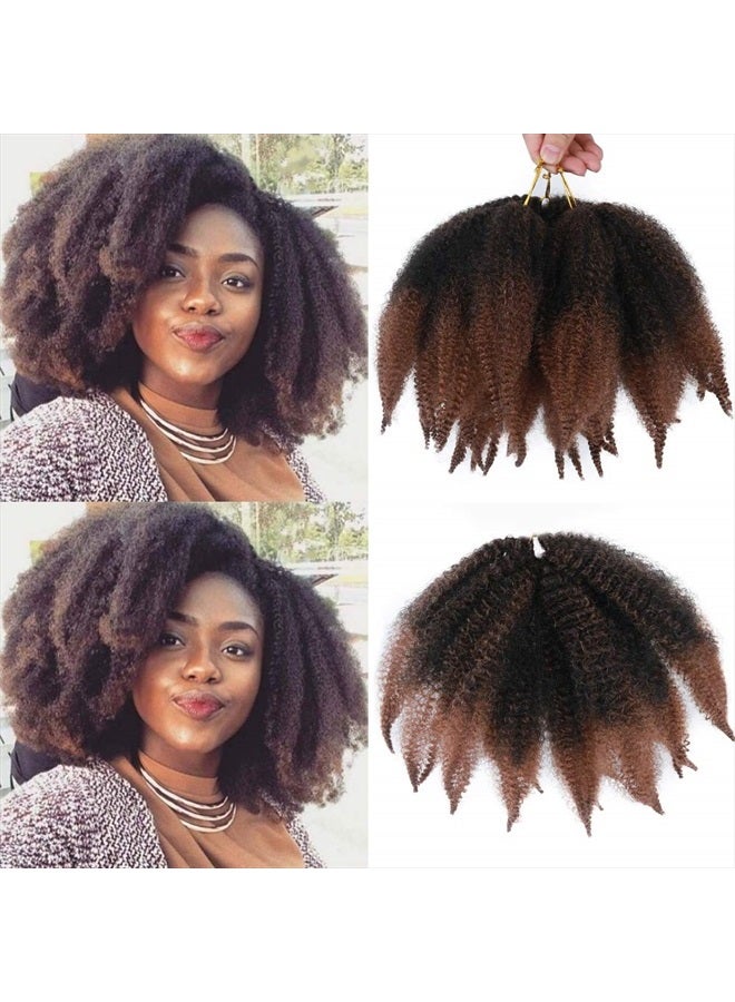 VIOLET 8 Inches Marley Hair Short Afro Kinky Twist Crochet Hair 3 Packs Marley Hair Afro Kinky Curly Crochet Hair for Twists Marley Twist Crochet Braids Synthetic Kinky Hair Extensions(3 Packs -T/30#) - Image 1