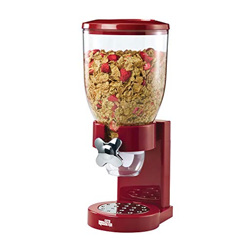 honeycando Zevro /GAT103 Indispensable Dry Food Dispenser, Single Control, Red/Chrome - Image 1