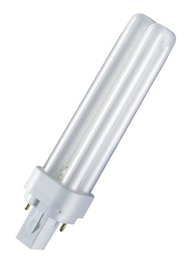 أوسرام مصباح فلورسنت مدمج من OSRAM Dulux D بقوة 13 وات – قاعدة G24D-1 ثنائية السنون | أبيض دافئ 830 | مصباح فلورسنت مدمج موفر للطاقة | طويل الأمد وفعال | OS-DULUX-D-13W-WW  - Image 2