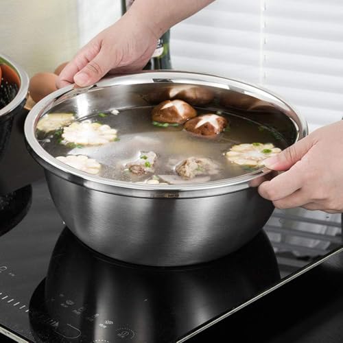 Alark Stainless Steel Serving Bowl Snacks Serving and Mixing Bowl Set Kitchen Accessories Colander for Washing Basket Salad Rice, Vegetable, Fruit Matt Finish, Food Grade and Grains to Filter Easily - Image 3