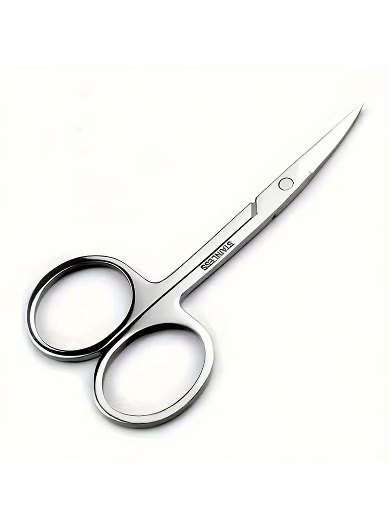 Achieve precise grooming with this professional small multi-use scissors, designed for safely trimming eyebrows, nose hair, and facial hair - Image 1