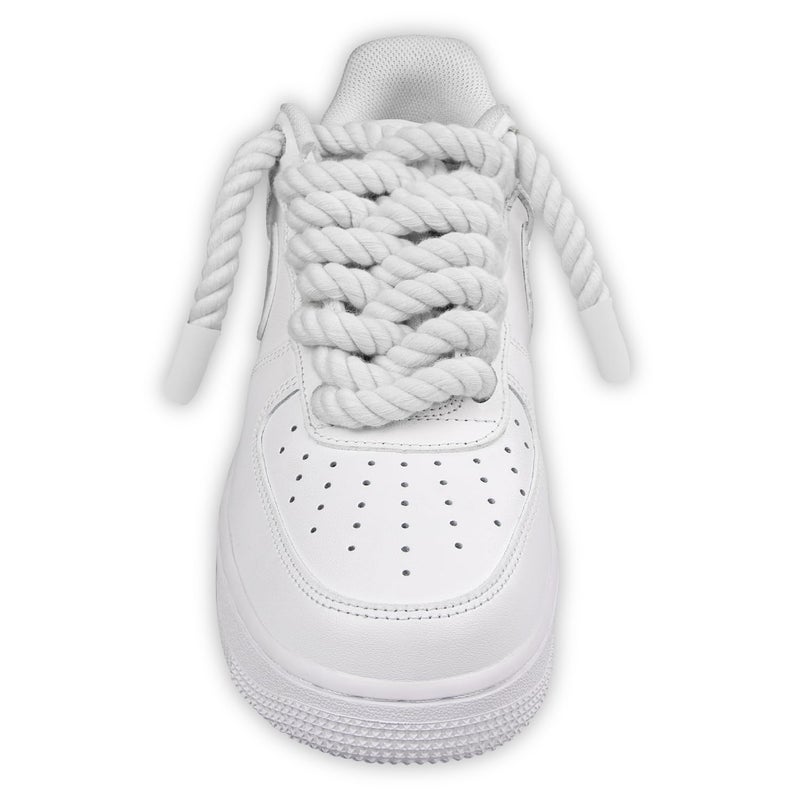 Endoto Rope Laces for Air Force 1, Thick Chunky Fat Shoelaces Strings for AF Sneaker Shoes(Color:White,Size:12.7MM) - Image 2