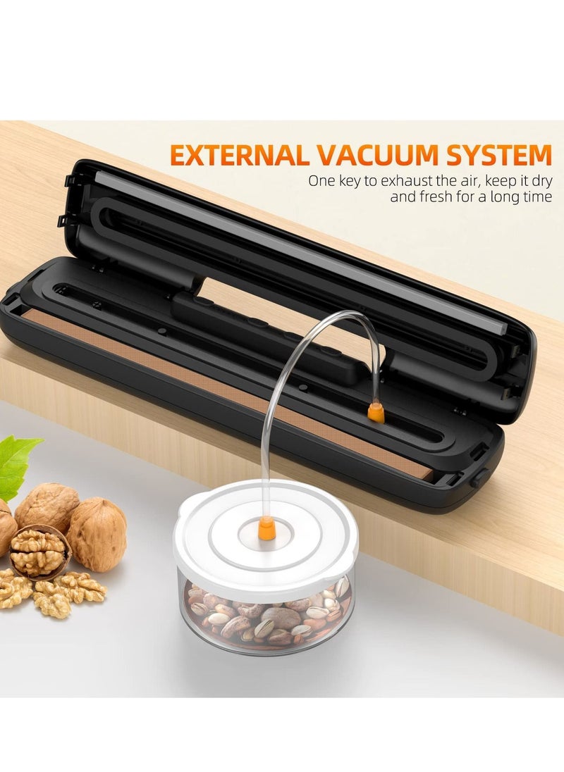SYOSI - Vacuum Sealer Machine Food Vacuum Sealer for Food Saver Automatic Air Sealing System for Food Storage Dry and Moist Food Modes Compact Design 12.6 Inch with 15Pcs Seal Bags Starter Kit - Image 1