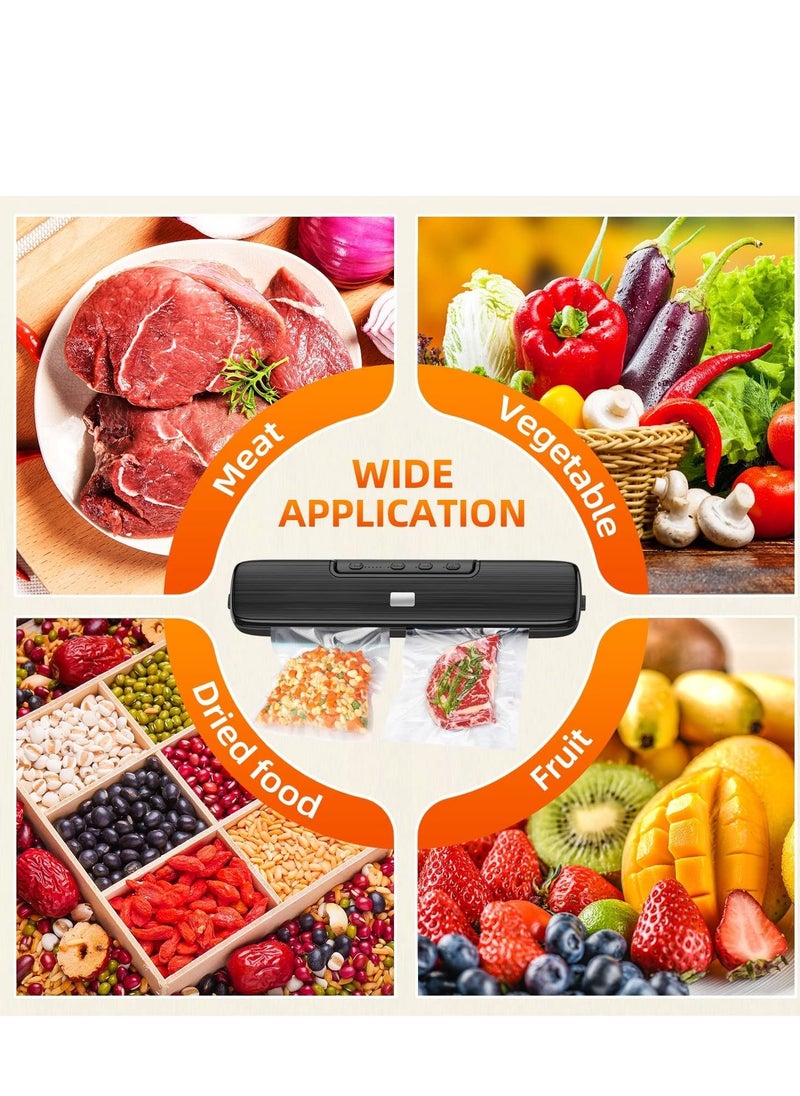 SYOSI - Vacuum Sealer Machine Food Vacuum Sealer for Food Saver Automatic Air Sealing System for Food Storage Dry and Moist Food Modes Compact Design 12.6 Inch with 15Pcs Seal Bags Starter Kit - Image 1
