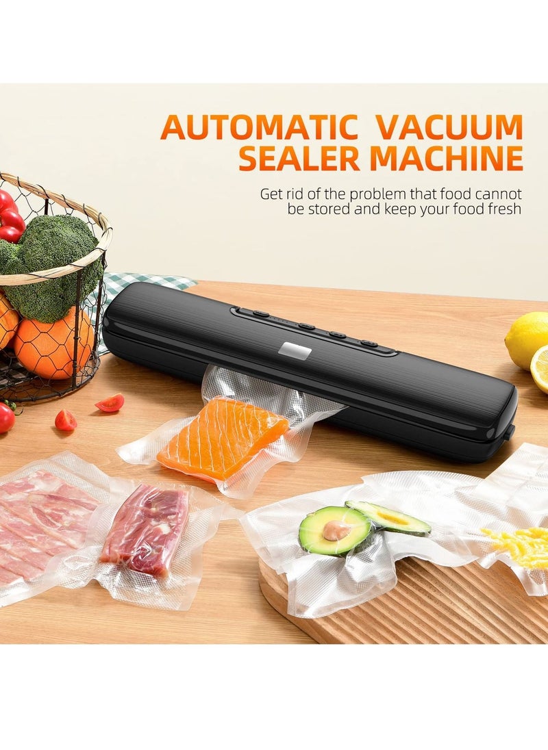 SYOSI - Vacuum Sealer Machine Food Vacuum Sealer for Food Saver Automatic Air Sealing System for Food Storage Dry and Moist Food Modes Compact Design 12.6 Inch with 15Pcs Seal Bags Starter Kit - Image 1