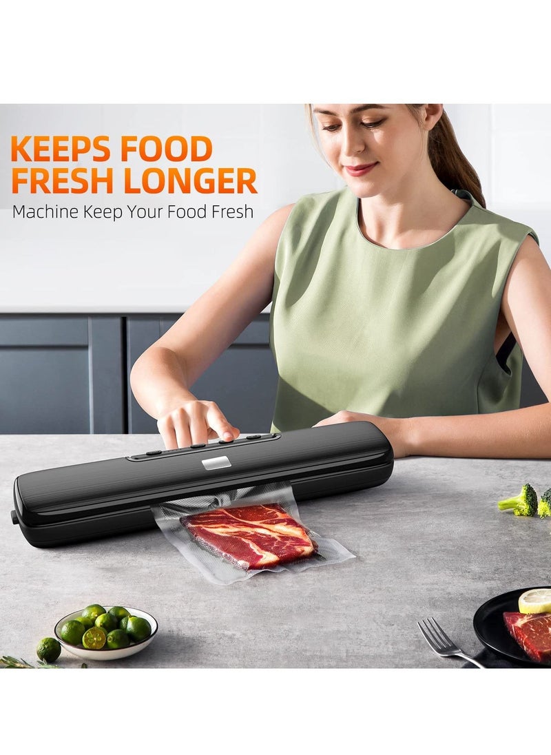 SYOSI - Vacuum Sealer Machine Food Vacuum Sealer for Food Saver Automatic Air Sealing System for Food Storage Dry and Moist Food Modes Compact Design 12.6 Inch with 15Pcs Seal Bags Starter Kit - Image 1