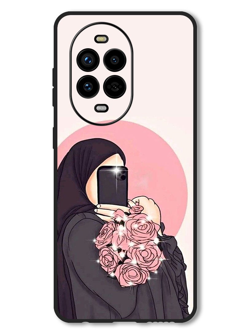 Theodor Case Compatible with Huawei Nova 13 Pro Protection Shockproof Bumper Cover Making Selfies While Holding Flowers - Image 1