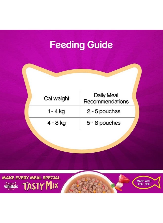 Whiskas ويكاس للبالغين (1+ سنة) مزيج لذيذ من طعام القطط الرطب مصنوع من سمك حقيقي، تونة مع كانيكا و جزر في صلصة - عبوة من 12 (70 جرام × 12) - Image 4