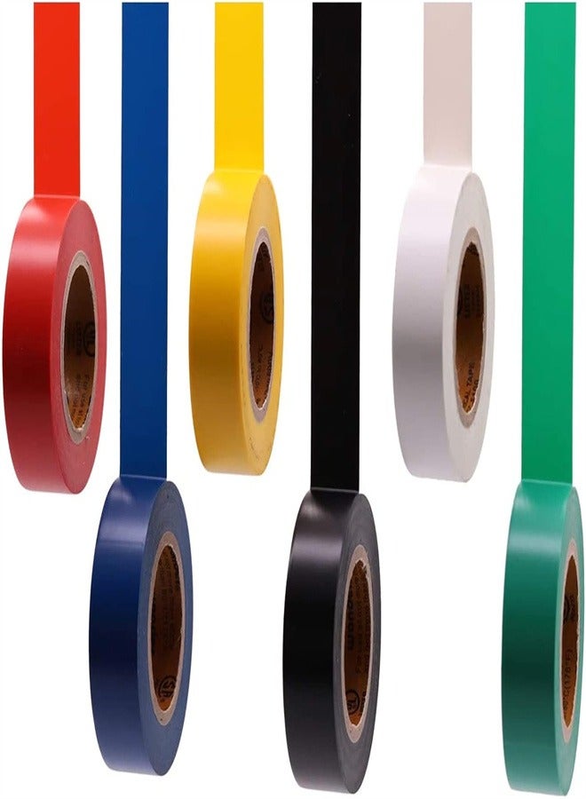 Electrical Tapes, 6 Rolls Insulating Tape Self-Adhesive Electrical Tape  Waterproof Tape for Indoor Outdoor, Wrapping Wiring Harness, Auto Electrical Protection, Multicolor - Image 1