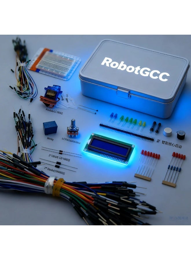 robotgcc Arduino Starter Kit with LCD1602 Display, Servo Motor, Breadboard & Sensors, Electronics Components Learning Kit for Arduino UNO Projects, Programming Practice, Circuit Building, STEM Education for Beginners (Board Not Included) - Image 2