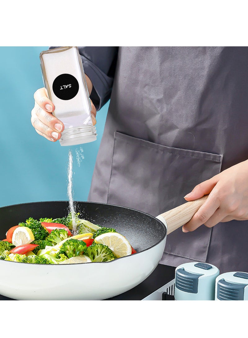 12 Piece Square Spice Jars Set, Glass Spice Jars 120ml, Spice Shaker,Spice Container Spice Storage with Shaker Insert, Labels, Funnel, Brush - Image 5