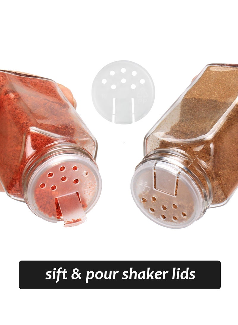 12 Piece Square Spice Jars Set, Glass Spice Jars 120ml, Spice Shaker,Spice Container Spice Storage with Shaker Insert, Labels, Funnel, Brush - Image 4