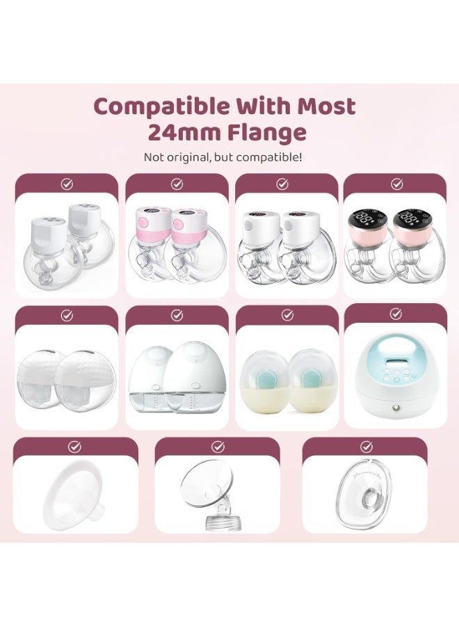 Relex Flange Sizing Kit 3 in 1 with 10PCS Flange Inserts 13/15/17/19/21mm, Silicone Breast Pump Flanges Insert Kit for 24mm Electric Breast Pump, Pumping Breastfeeding Essentials Kit for New Mom - Image 4