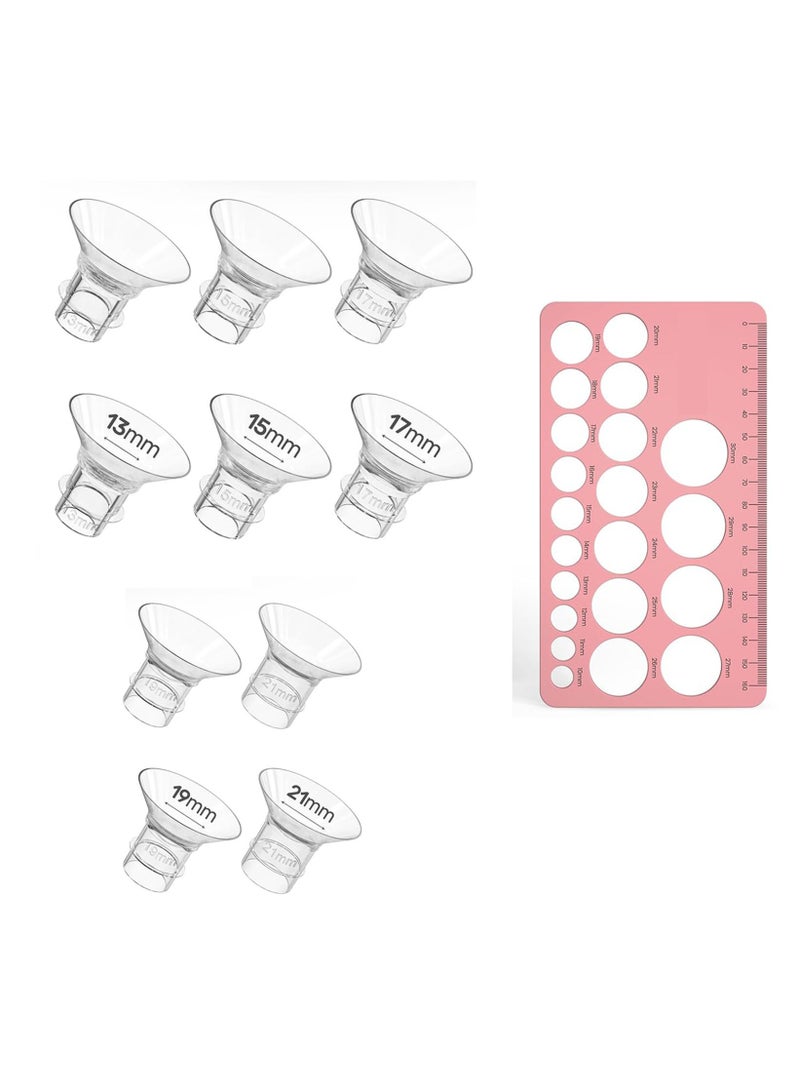 Relex Flange Sizing Kit 3 in 1 with 10PCS Flange Inserts 13/15/17/19/21mm, Silicone Breast Pump Flanges Insert Kit for 24mm Electric Breast Pump, Pumping Breastfeeding Essentials Kit for New Mom - Image 1