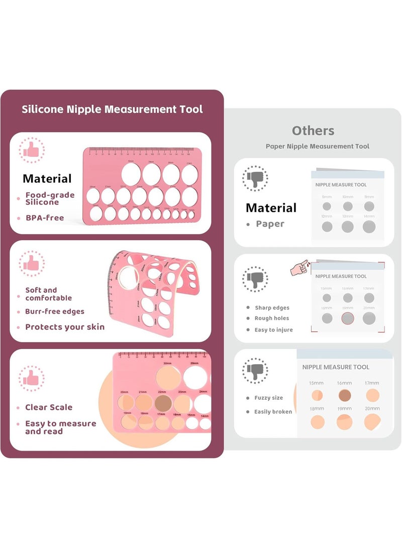 Relex Flange Sizing Kit 3 in 1 with 10PCS Flange Inserts 13/15/17/19/21mm, Silicone Breast Pump Flanges Insert Kit for 24mm Electric Breast Pump, Pumping Breastfeeding Essentials Kit for New Mom - Image 5