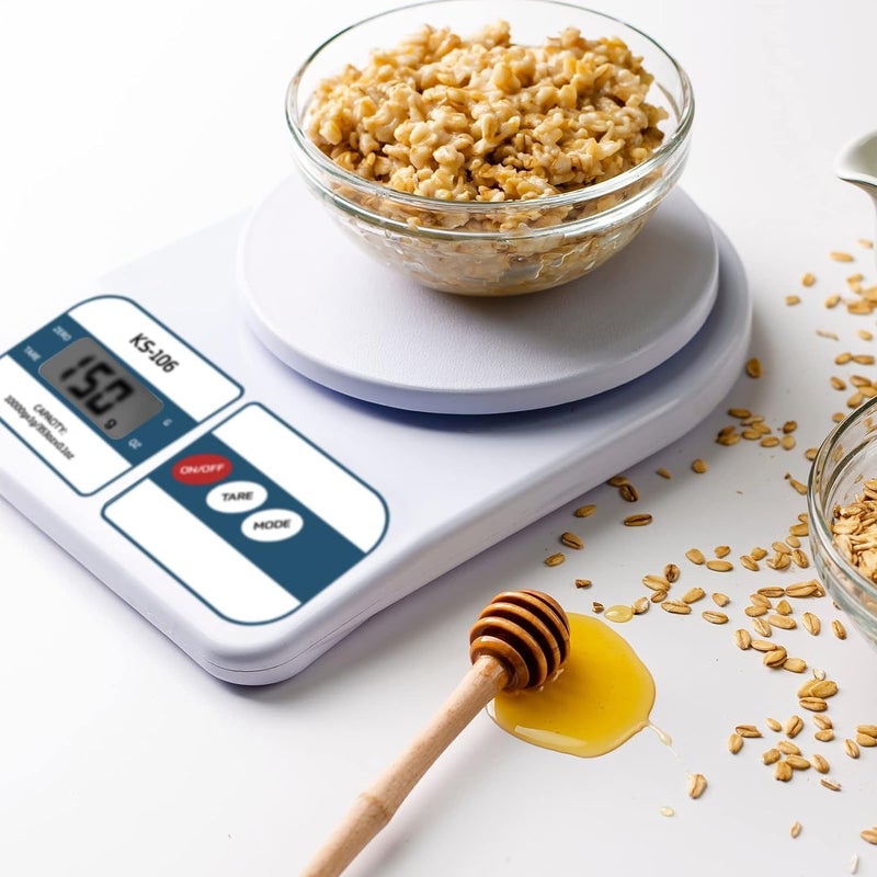 KITCY Kitchen Scale Multipurpose Portable Electronic Digital Weighing Scale Weight Machine With Back light LCD Display White Maximum capacity 10 kg - Image 2