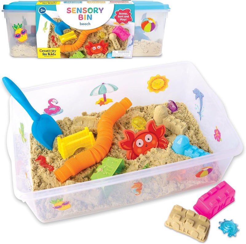 Creativity for Kids Sensory Bin: Beach - Toddler and Preschool Toys, Sensory Box with Toys for Toddlers, Kids Gifts for Toddler Boys and Girls (Ages 3+) - Image 1