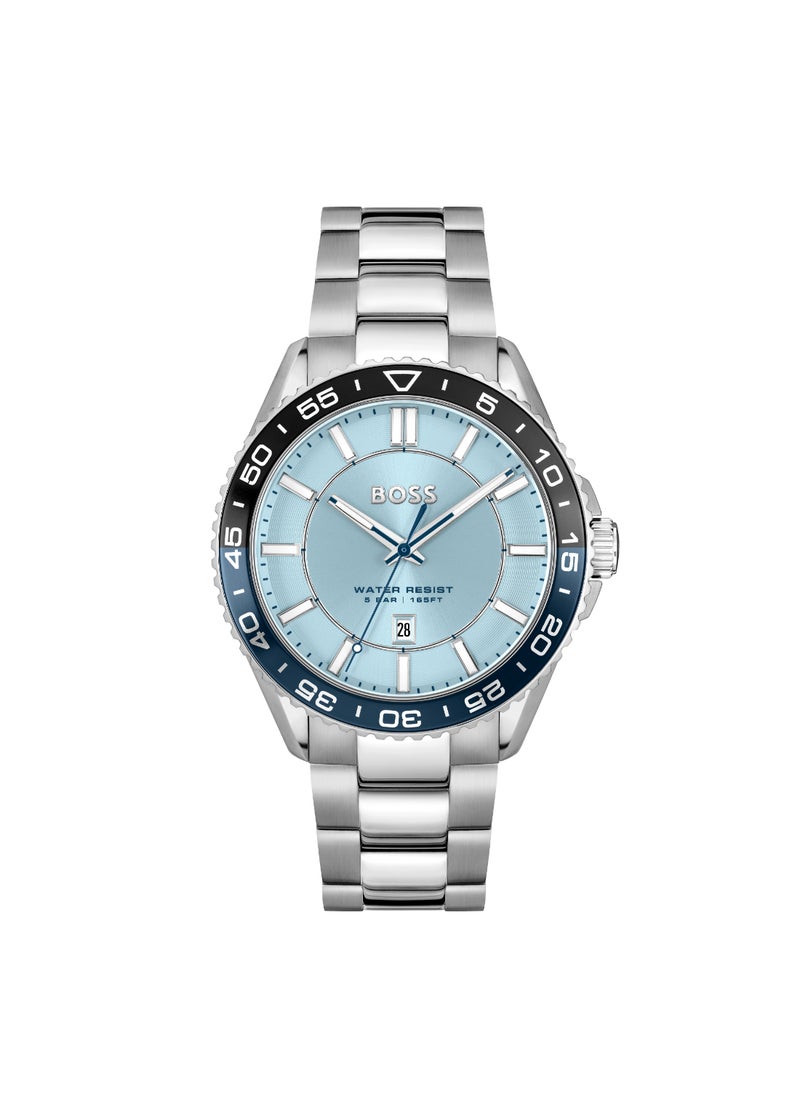 HUGO BOSS - HUGO BOSS WATCH ROUND ANALOG MEN'S LIGHT BLUE CASE WATCH - 1514207 - Image 1
