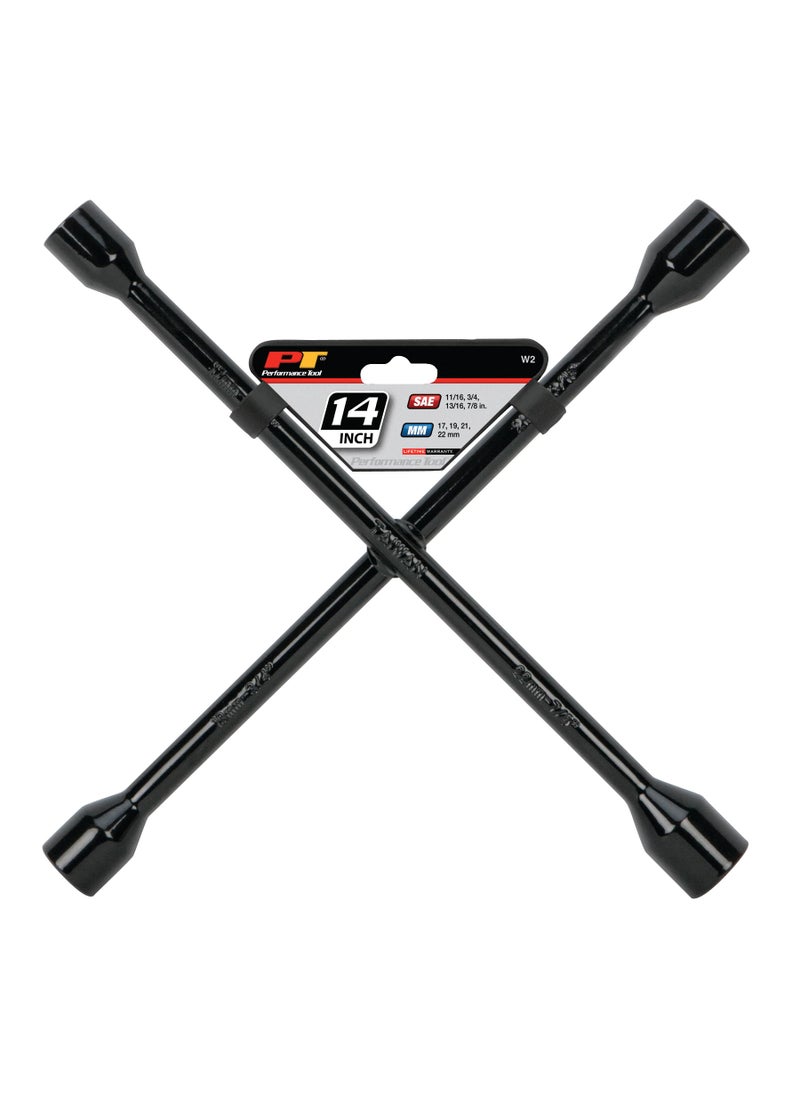 Performance Tool Performance Tool W2 Black 14-Inch Metric 4-Way Cross Lug Wrench  - Image 2