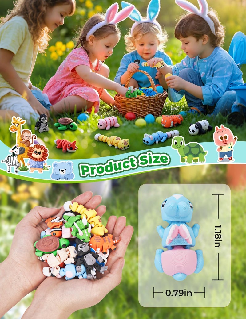 Cessfle 3D Printed Animal Magnets, 15pcs Mini 3D Printed Animals for Easter Basket Stuffers, Easter Egg Fillers, Animal Refrigerator Magnets Easter Gifts for Kids Boy Girl 3-5 5-7 8-12 - Image 2