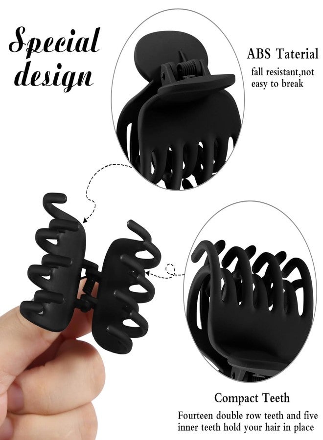 Plenteous مشابك شعر مزينة بالزهور للنساء - مشابك شعر سميكة مزدوجة الصفوف غير لامعة ذات قبضة قوية، مشابك متوسطة الحجم 1.6 بوصة ومشابك شعر زهرية لطيفة 1.5 بوصة للشعر الخفيف - مجموعة من 8 قطع متعددة الألوان - Image 3