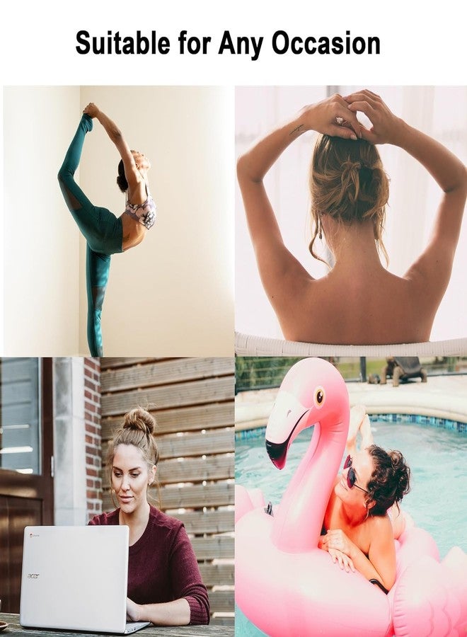 Plenteous مشابك شعر مزينة بالزهور للنساء - مشابك شعر سميكة مزدوجة الصفوف غير لامعة ذات قبضة قوية، مشابك متوسطة الحجم 1.6 بوصة ومشابك شعر زهرية لطيفة 1.5 بوصة للشعر الخفيف - مجموعة من 8 قطع متعددة الألوان - Image 5