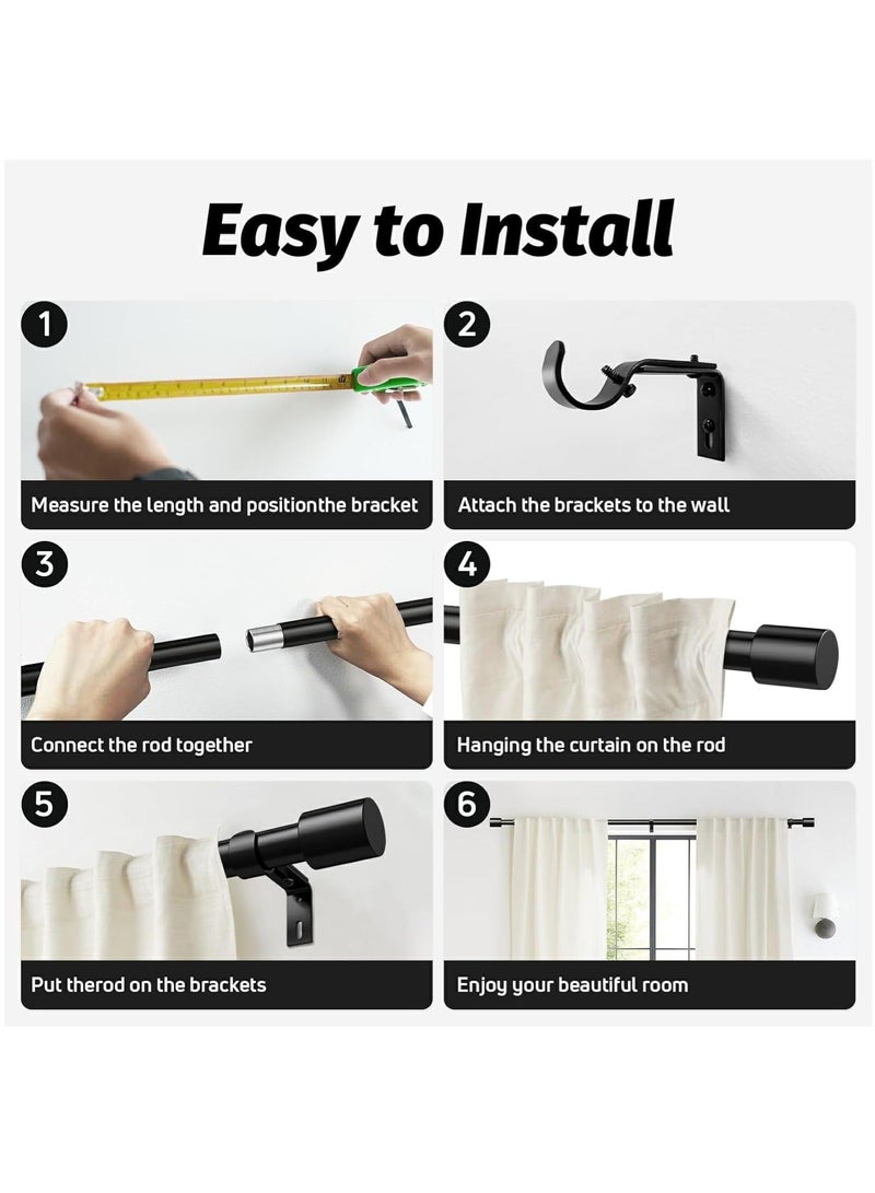 WALALLA Extendable Stainless Steel Metal Shower Curtain Rod, Tension Spring Shower Curtain Rod, Tension Telescopic Curtain Pole, Clothes Rail Adjustable from 80 to 200 cm - Image 5