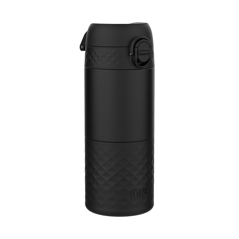 ION8 Insulated Travel Mug  360 ml/12 oz  Leak Proof  Triple Lock Secure  Spill-Free in Transit  Hygienic Cover  Easy-to-Clean  Perfect On-The-Go  Black  Stainless Steel - Image 1